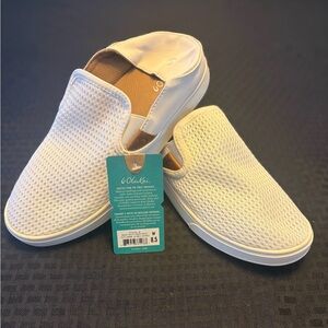 OluKai White Mesh Slip-On Shoes
